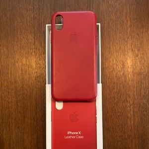 iPhone X Apple red leather case